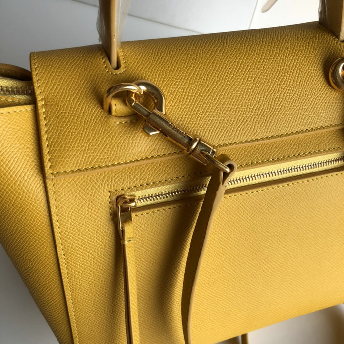 Celine Grained Calfskin Micro Belt Bag Yellow CB24