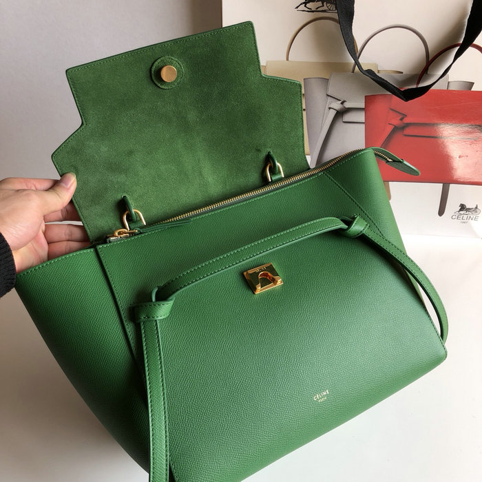 Celine Grained Calfskin Mini Belt Bag Green CB28