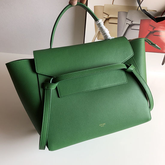 Celine Grained Calfskin Mini Belt Bag Green CB28