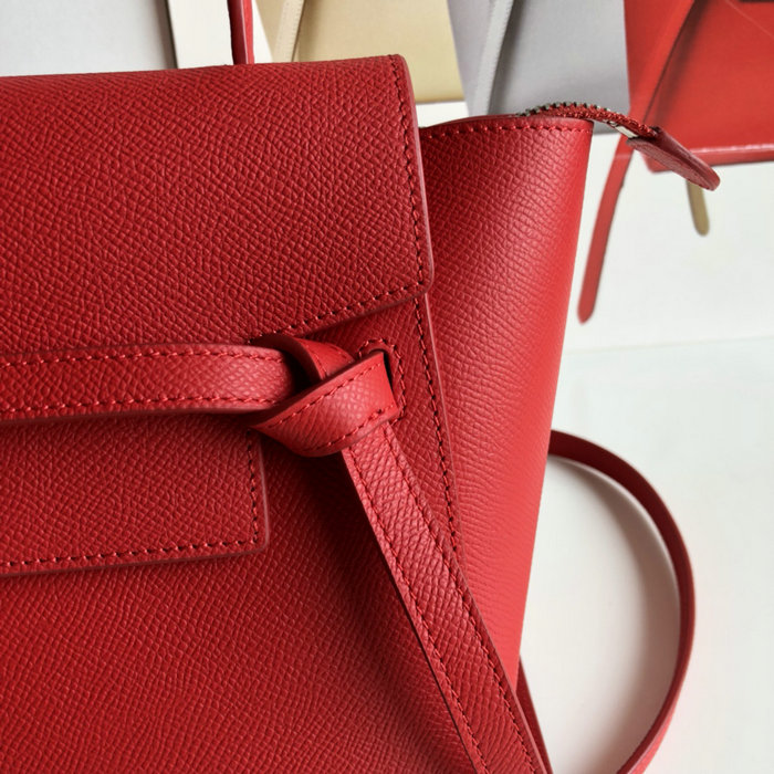 Celine Grained Calfskin Nano Belt Bag Red CB20