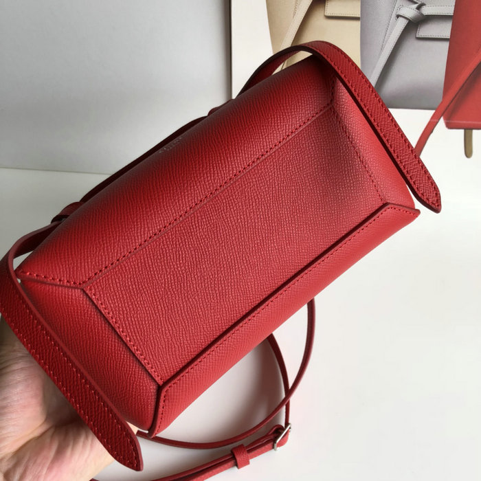 Celine Grained Calfskin Nano Belt Bag Red CB20