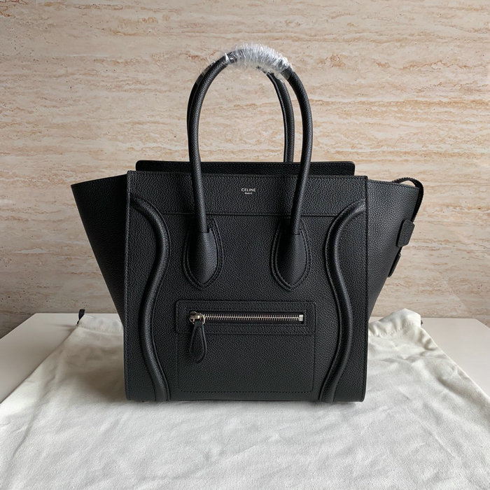 Celine Luggage Bag in Drummed Calfskin Black CE0805