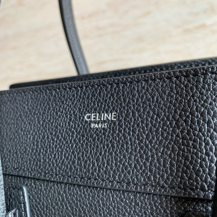 Celine Luggage Bag in Drummed Calfskin Black CE0805