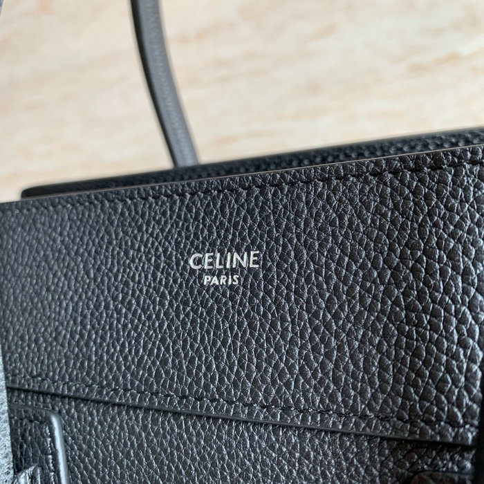 Celine Luggage Bag in Drummed Calfskin Black CE0805