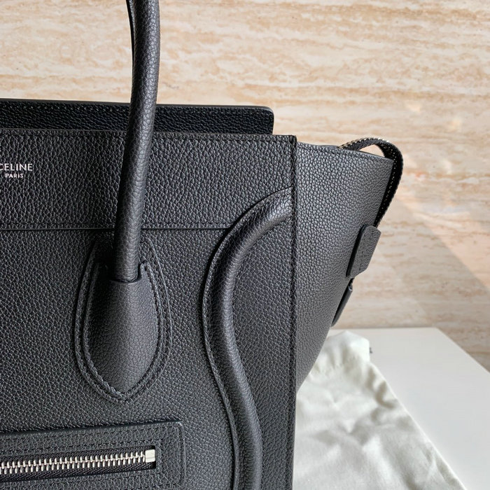 Celine Luggage Bag in Drummed Calfskin Black CE0805