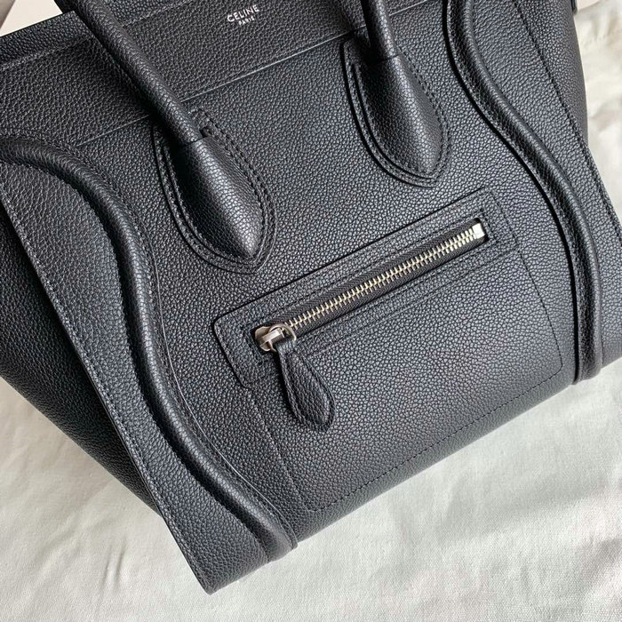 Celine Luggage Bag in Drummed Calfskin Black CE0805