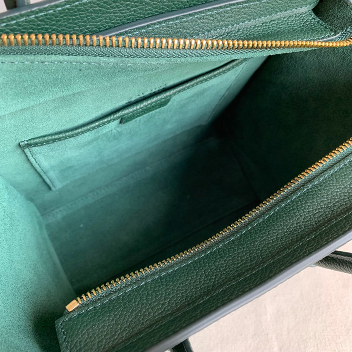 Celine Luggage Bag in Drummed Calfskin Green CE0805