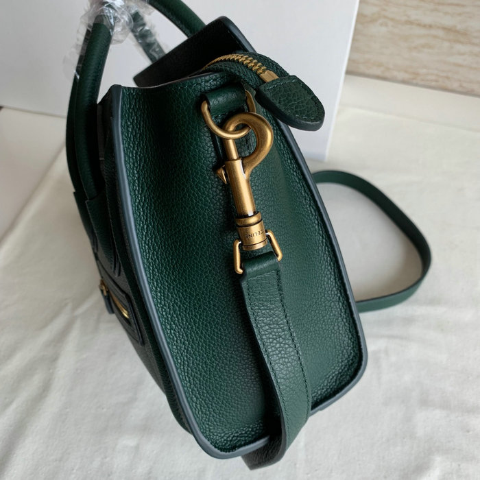 Celine Luggage Bag in Drummed Calfskin Green CE0805