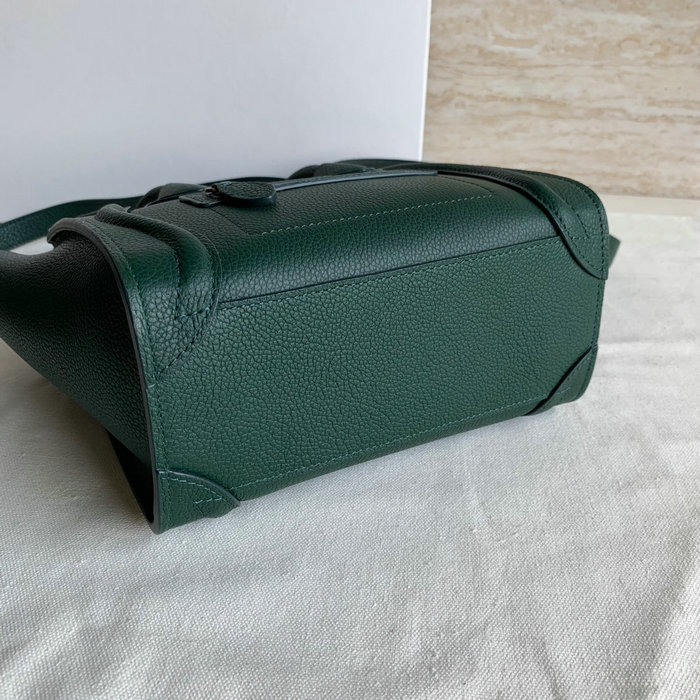 Celine Luggage Bag in Drummed Calfskin Green CE0805