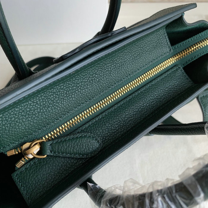 Celine Luggage Bag in Drummed Calfskin Green CE0805