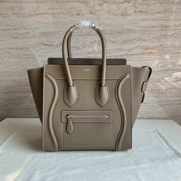 Celine Luggage Bag in Drummed Calfskin Khaki CE0805