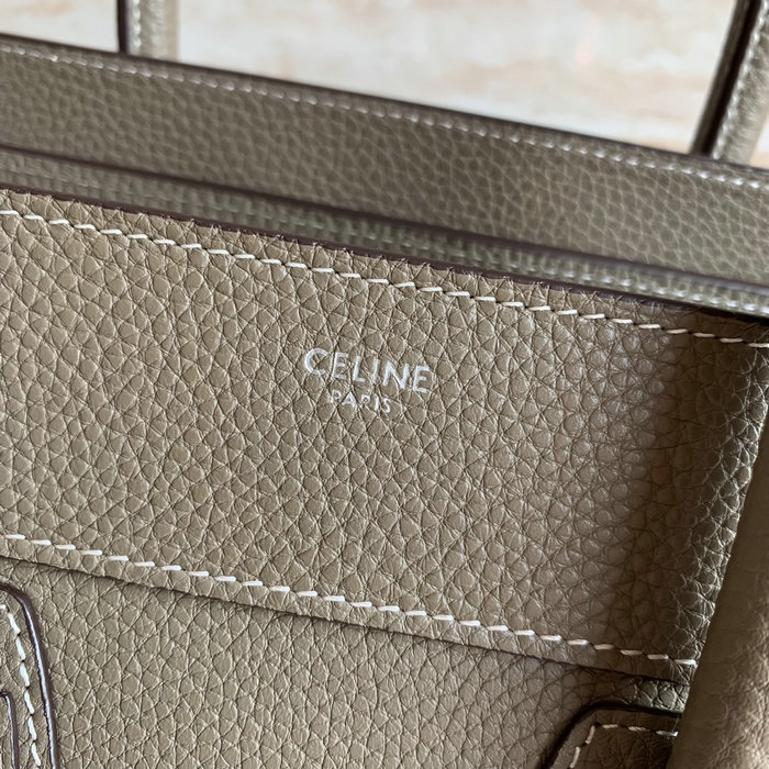 Celine Luggage Bag in Drummed Calfskin Khaki CE0805