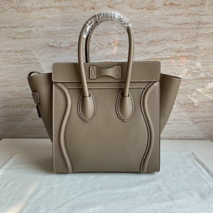 Celine Luggage Bag in Drummed Calfskin Khaki CE0805