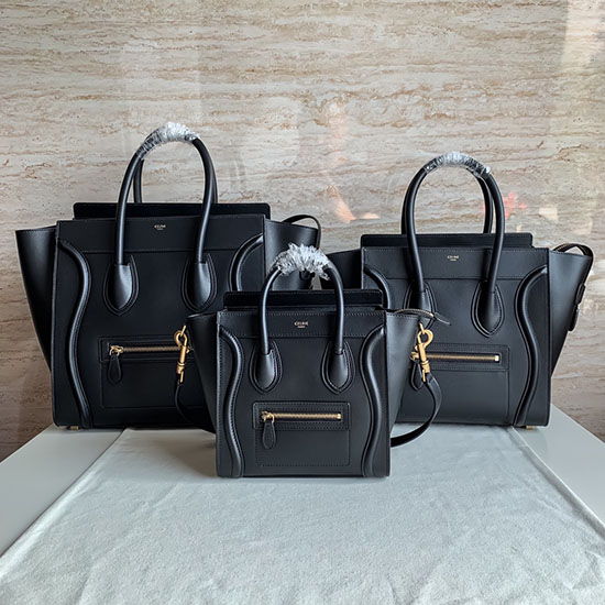 Celine Luggage Bag in Smooth Calfskin Black CE0805