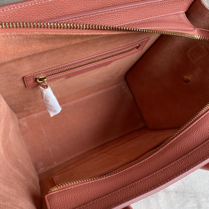Celine Micro Luggage Bag in Drummed Calfskin Nude CE0805