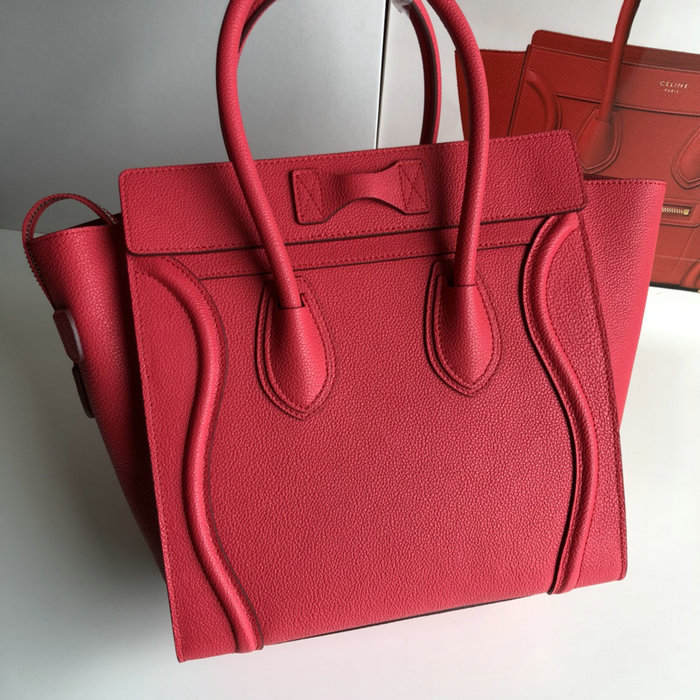 Celine Micro Luggage Bag in Drummed Calfskin Rose CE0805