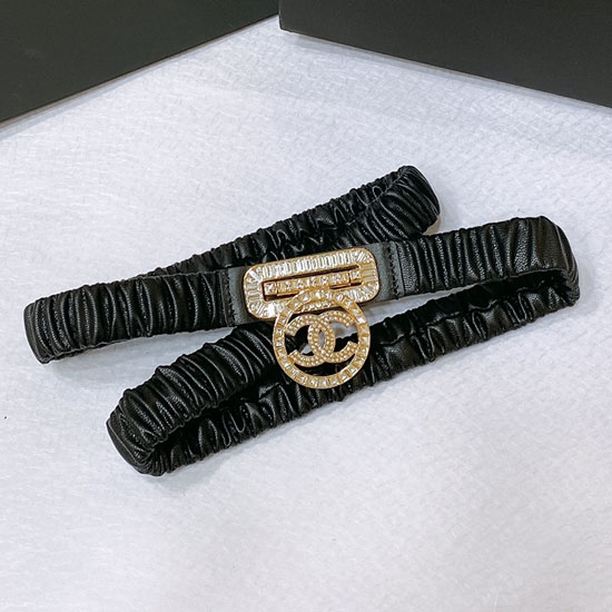 Chanel Belt Black with Gold AA8931