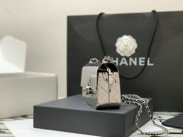 Chanel Evening Bag Silver A99141