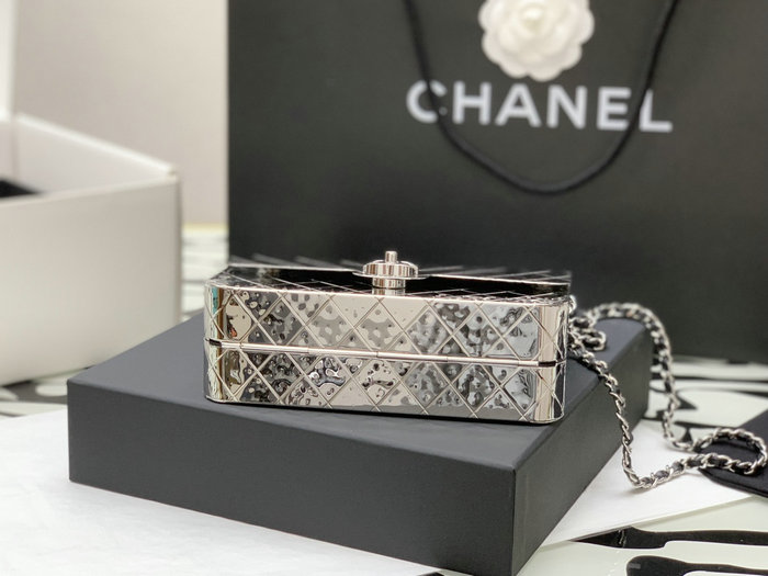 Chanel Evening Bag Silver A99141