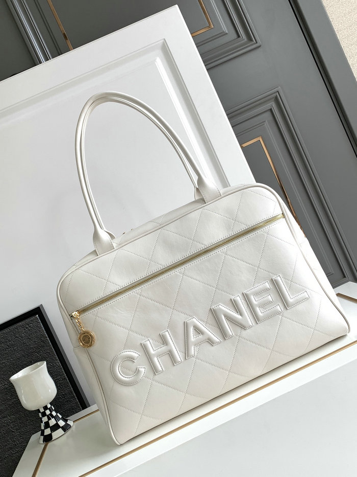 Chanel Maxi Bowling Bag White AS3718
