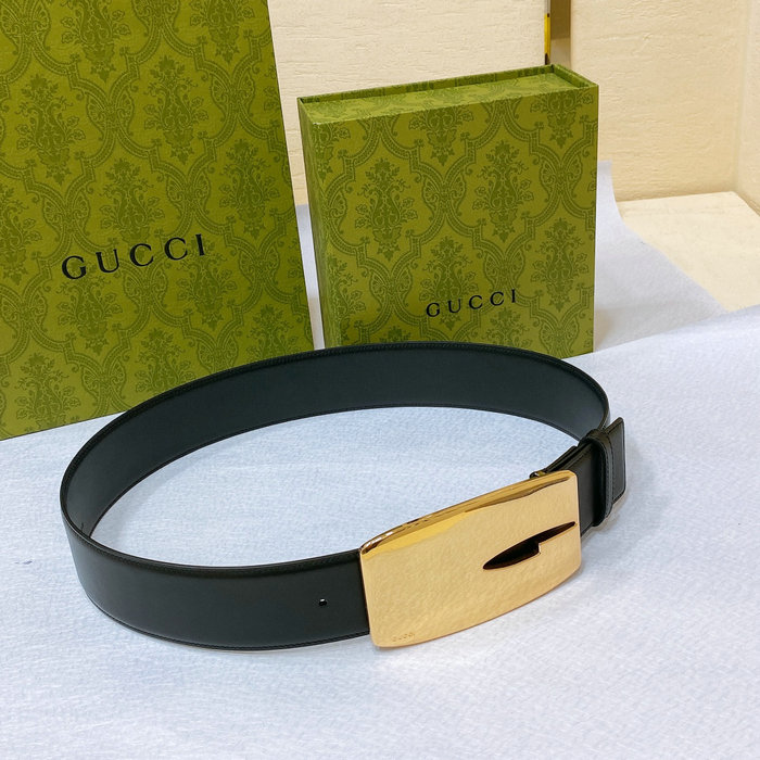 Gucci Wide Belt with Retro G Buckle Black 740372