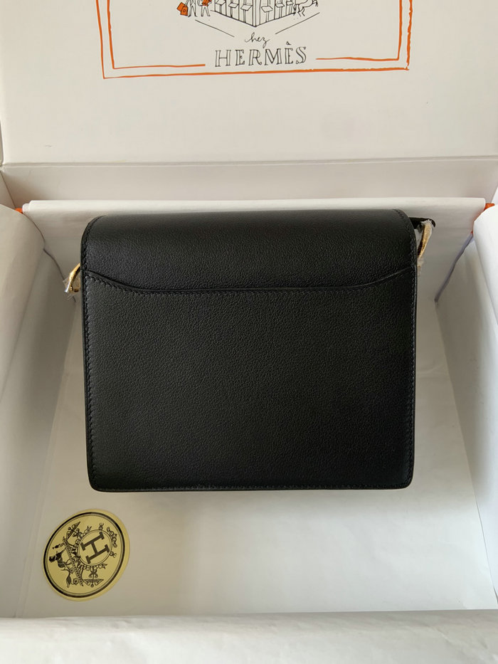 Hermes Evercolor Leather Roulis Bag Black HR0805