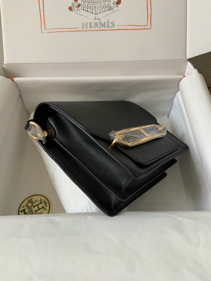 Hermes Evercolor Leather Roulis Bag Black HR0805