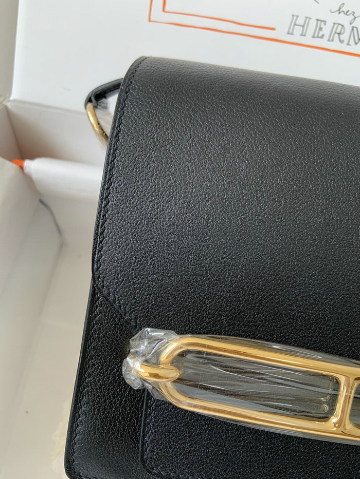 Hermes Evercolor Leather Roulis Bag Black HR0805