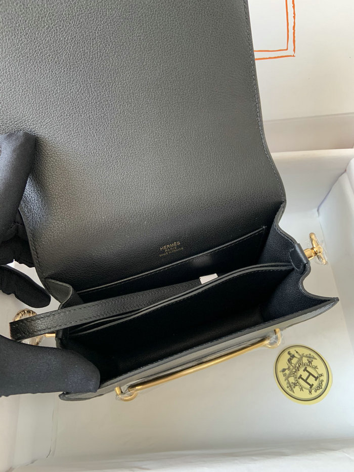 Hermes Evercolor Leather Roulis Bag Black HR0805