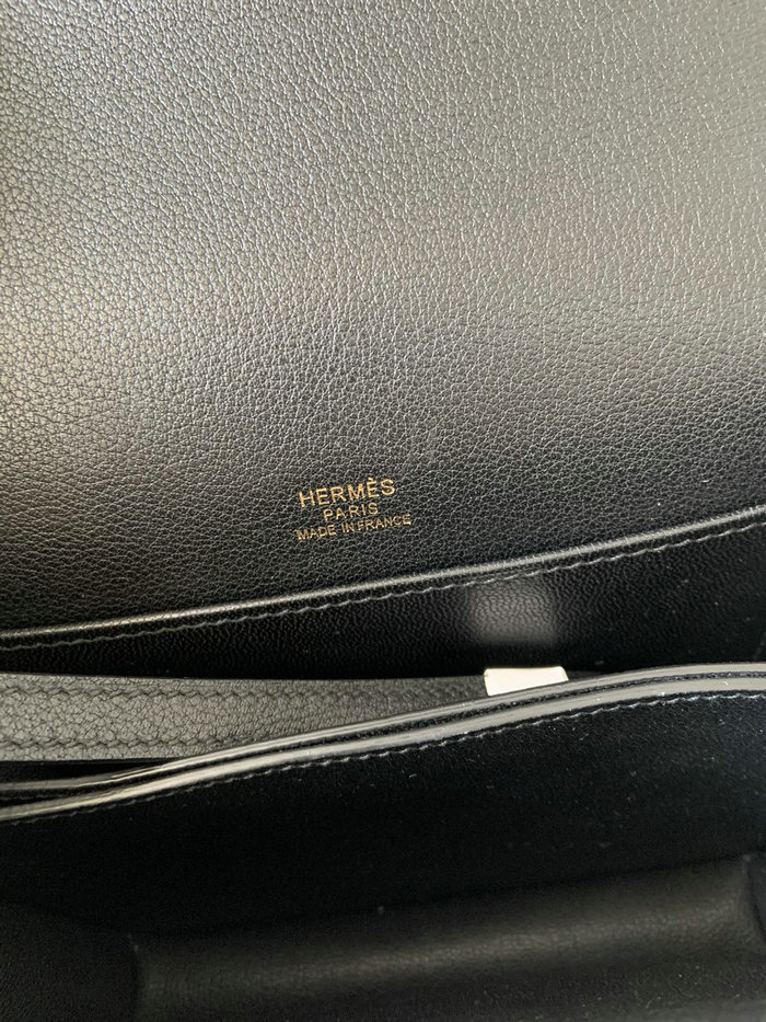 Hermes Evercolor Leather Roulis Bag Black HR0805