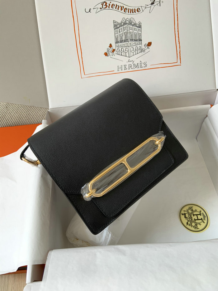 Hermes Evercolor Leather Roulis Bag Black HR0805