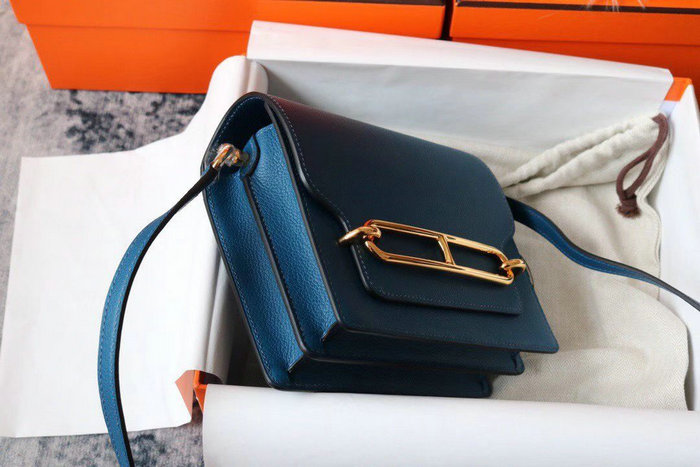 Hermes Evercolor Leather Roulis Bag Deep Blue HR0805