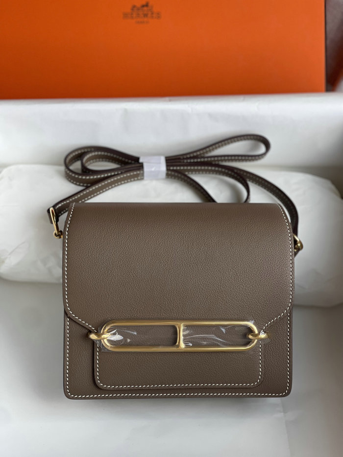 Hermes Evercolor Leather Roulis Bag Etoupe HR0805