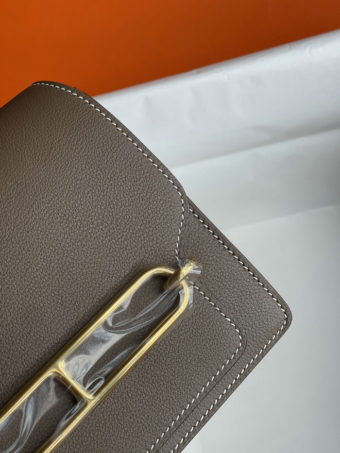 Hermes Evercolor Leather Roulis Bag Etoupe HR0805