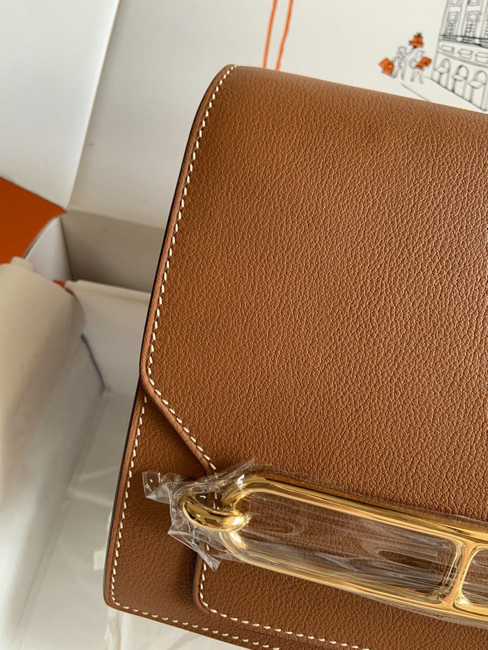 Hermes Evercolor Leather Roulis Bag Golden Brown HR0805
