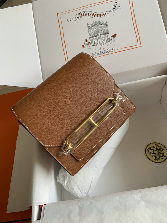 Hermes Evercolor Leather Roulis Bag Golden Brown HR0805