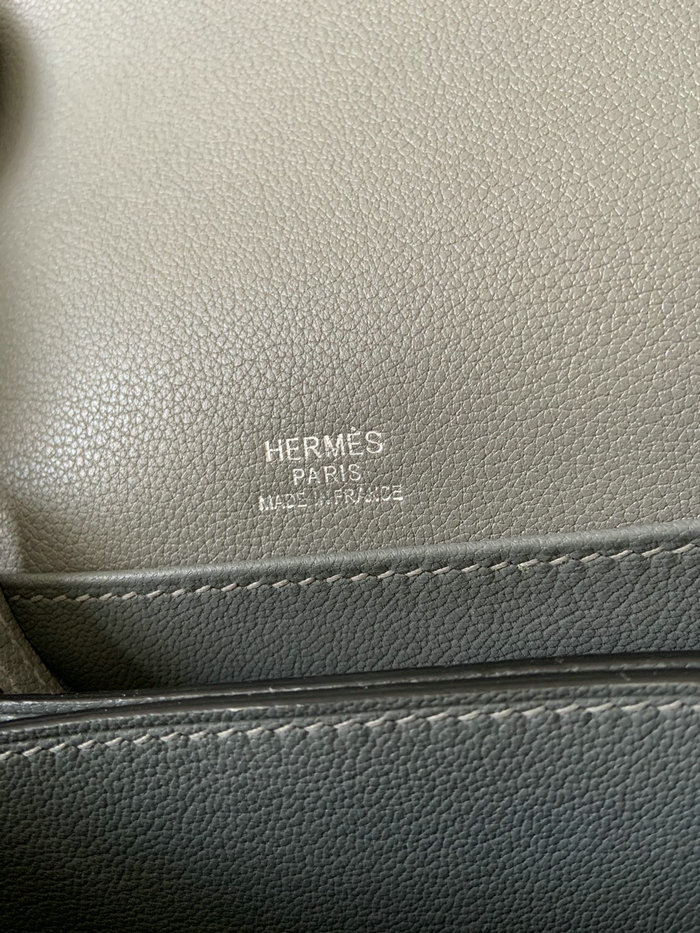 Hermes Evercolor Leather Roulis Bag Gris Meyer HR0805