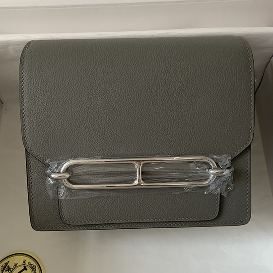 Hermes Evercolor Leather Roulis Bag Gris Meyer HR0805