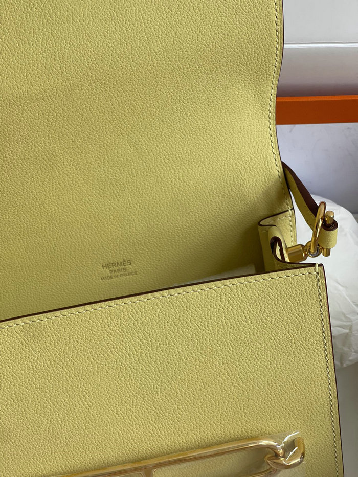 Hermes Evercolor Leather Roulis Bag Jaune Poussin HR0805