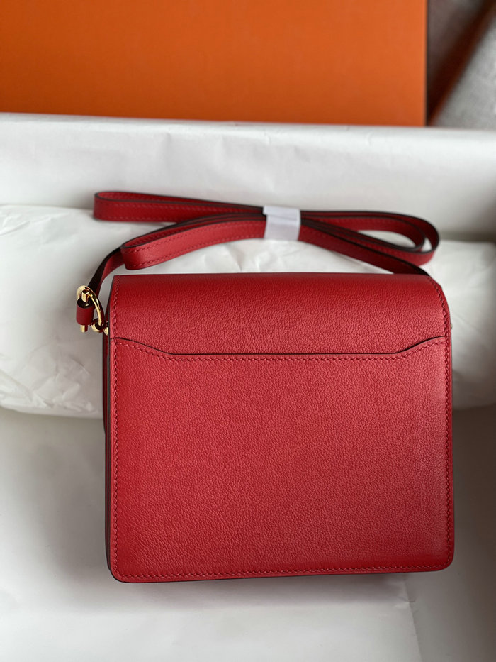 Hermes Evercolor Leather Roulis Bag Red HR0805