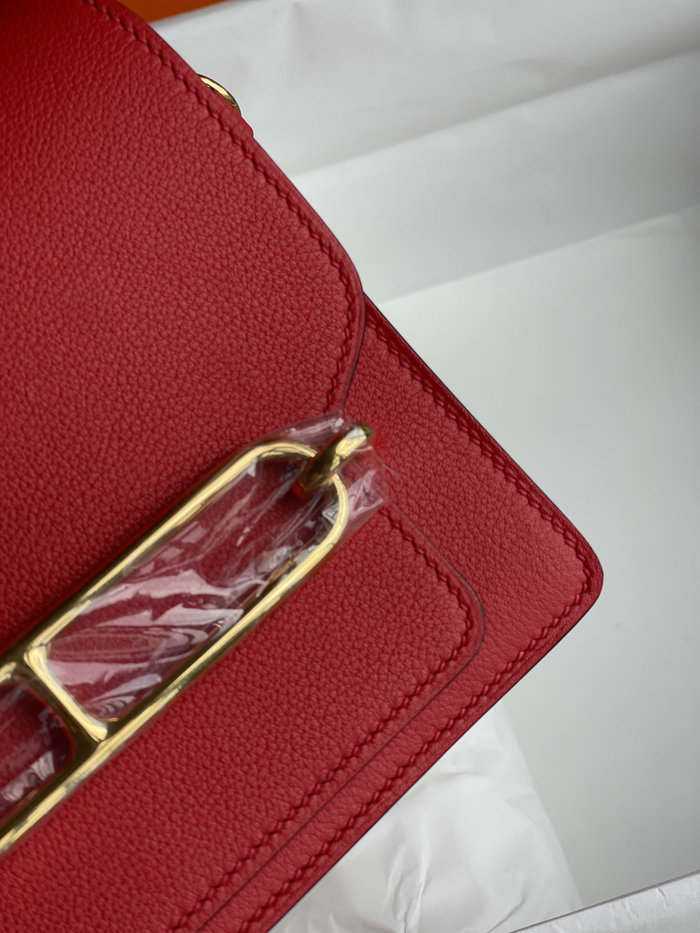 Hermes Evercolor Leather Roulis Bag Red HR0805