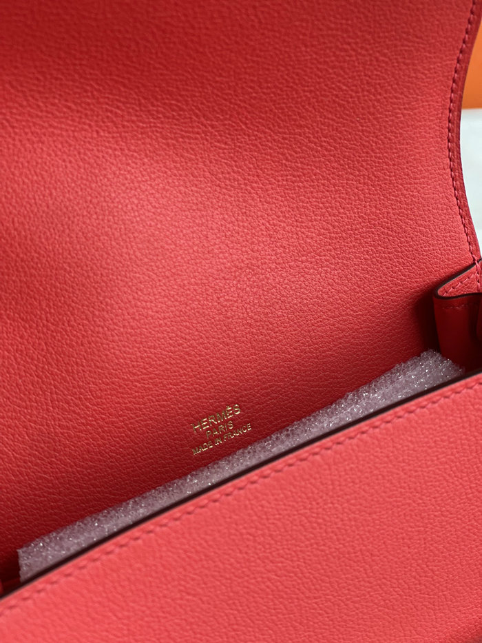 Hermes Evercolor Leather Roulis Bag Red HR0805