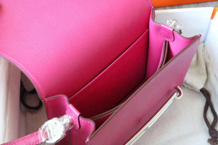 Hermes Evercolor Leather Roulis Bag Rose Pourpre HR0805