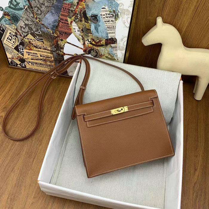 Hermes Kelly Danse 22 Bag Golden Brown HKD0805