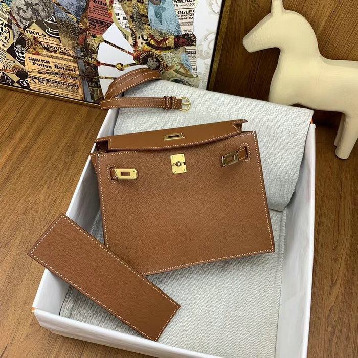 Hermes Kelly Danse 22 Bag Golden Brown HKD0805