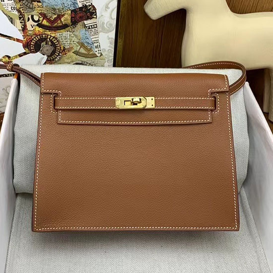 Hermes Kelly Danse 22 Bag Golden Brown HKD0805