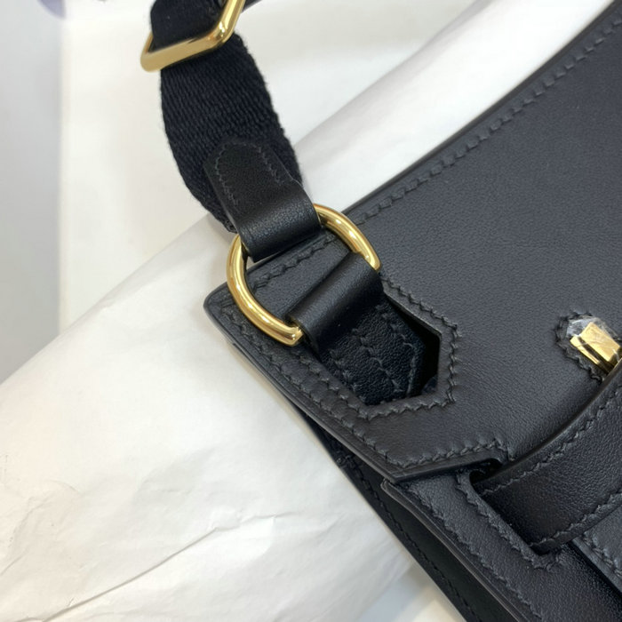 Hermes Swift Leather Mini Jypsiere Bag Black HJ0730