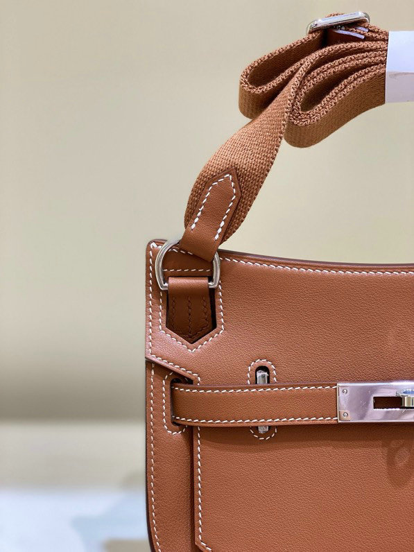 Hermes Swift Leather Mini Jypsiere Bag Golden Brown HJ0730