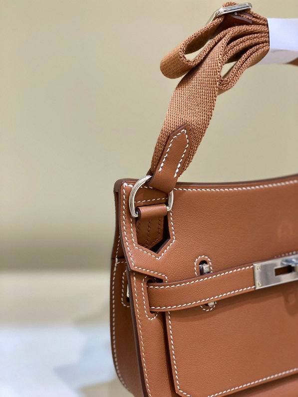 Hermes Swift Leather Mini Jypsiere Bag Golden Brown HJ0730