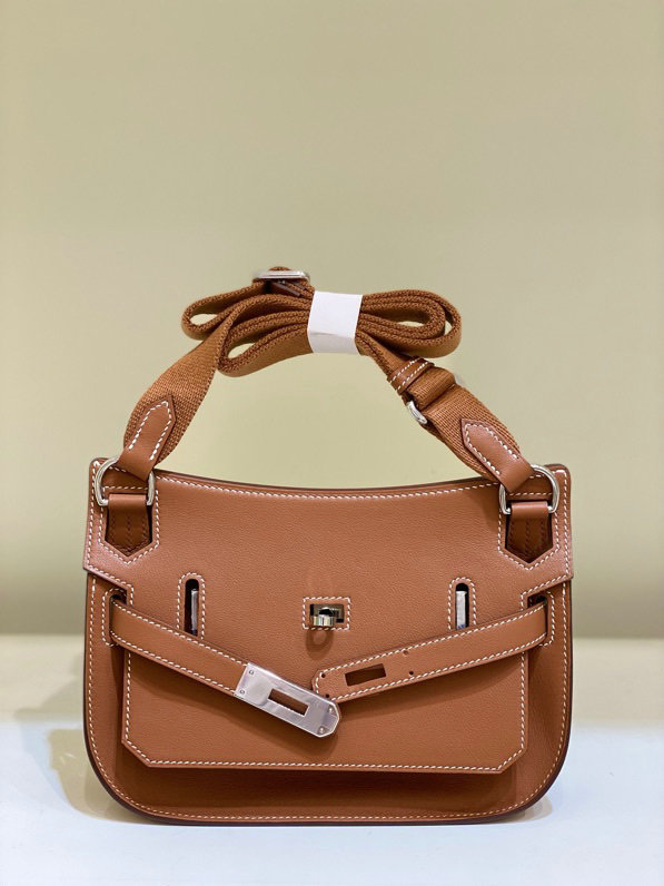 Hermes Swift Leather Mini Jypsiere Bag Golden Brown HJ0730